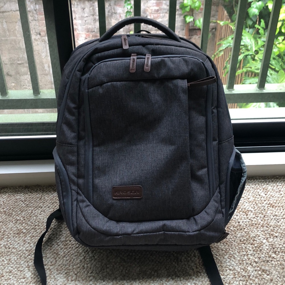 Laptop Backpack -17.3inches, gray, water repellent
